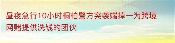 昼夜急行10小时桐柏警方突袭端掉一为跨境网赌提供洗钱的团伙